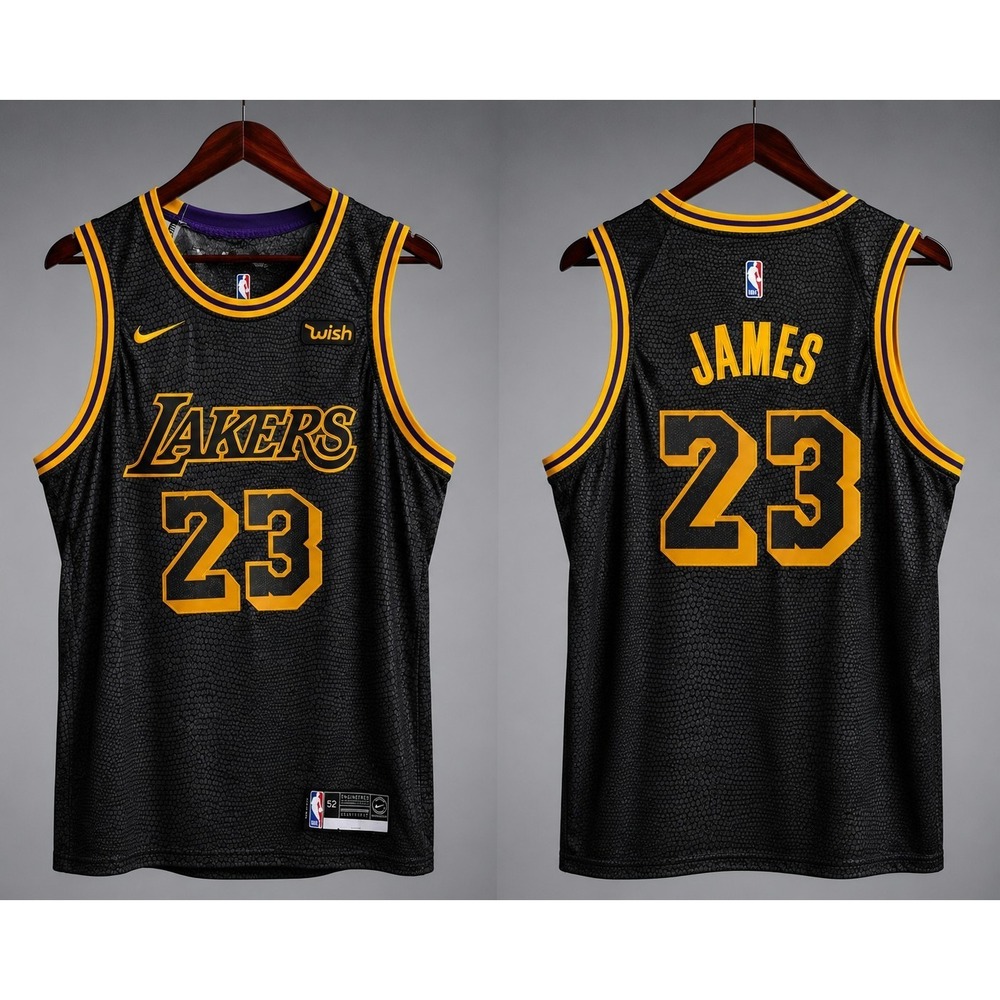 Nike Swingman LA Lakers Jersey LeBron James 23 Wish Stitched Black 52. NWT